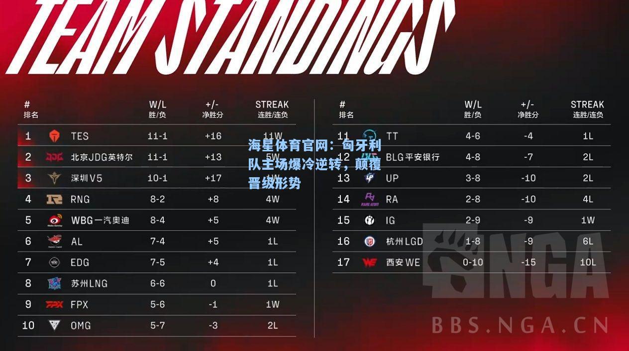 海星体育官网：匈牙利队主场爆冷逆转，颠覆晋级形势  第1张